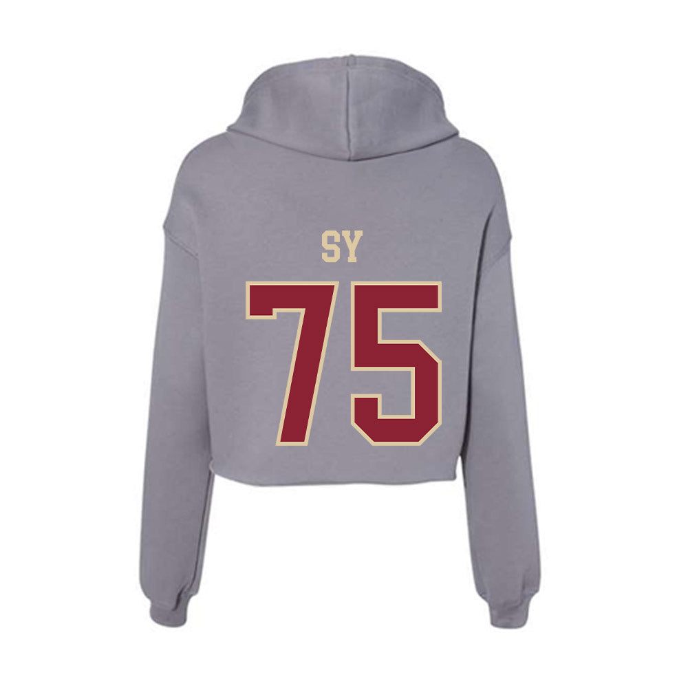 Boston College - NCAA Football : Pape Sy - Women's Crop Fleece Hoodie-1