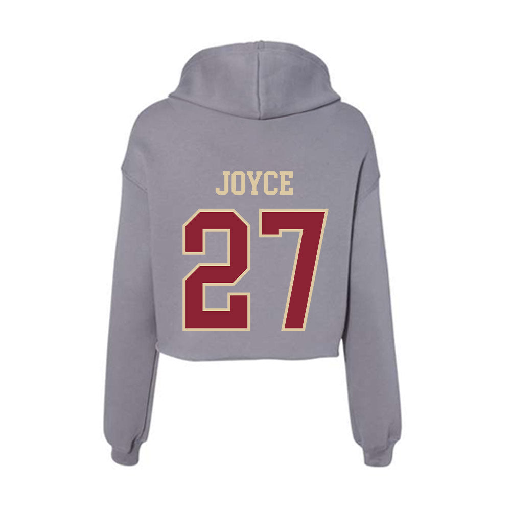 Boston College - NCAA Men's Ice Hockey : Nolan Joyce - Women's Crop Fleece Hoodie-1