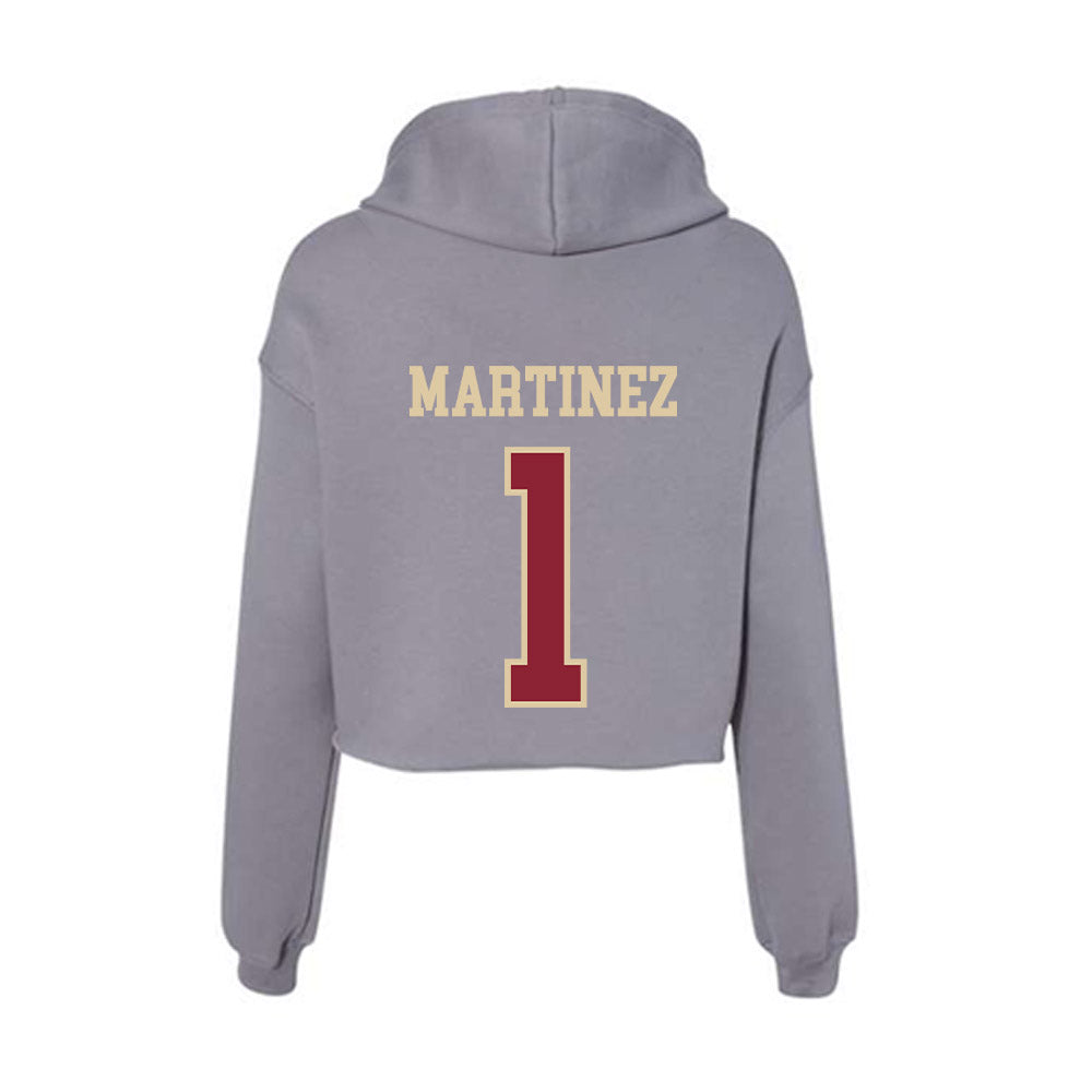 Boston College - NCAA Baseball : Sean Martinez - Women's Crop Fleece Hoodie-1