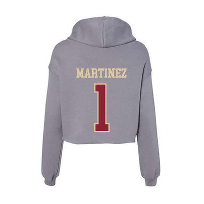 Boston College - NCAA Baseball : Sean Martinez - Women's Crop Fleece Hoodie-1