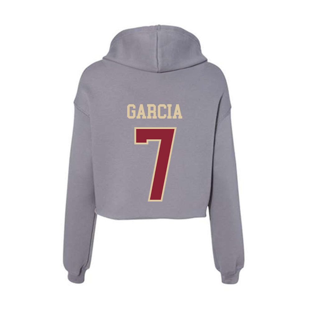 Boston College - NCAA Baseball : Esteban Garcia - Women's Crop Fleece Hoodie-1