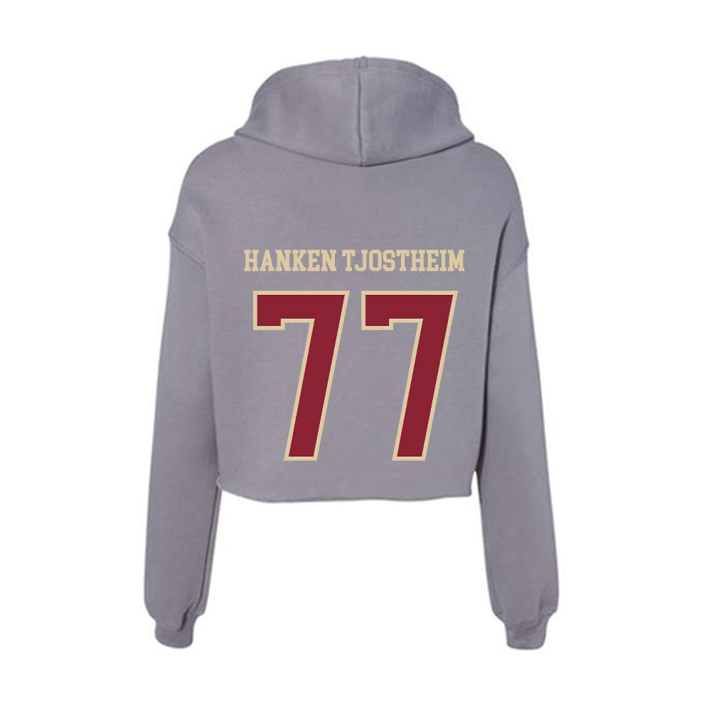 Boston College - NCAA Men's Soccer : Johannes Hanken Tjostheim - Women's Crop Fleece Hoodie-1