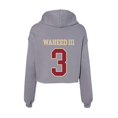 Boston College - NCAA Men's Basketball : Akbar Waheed III - Women's Crop Fleece Hoodie-1
