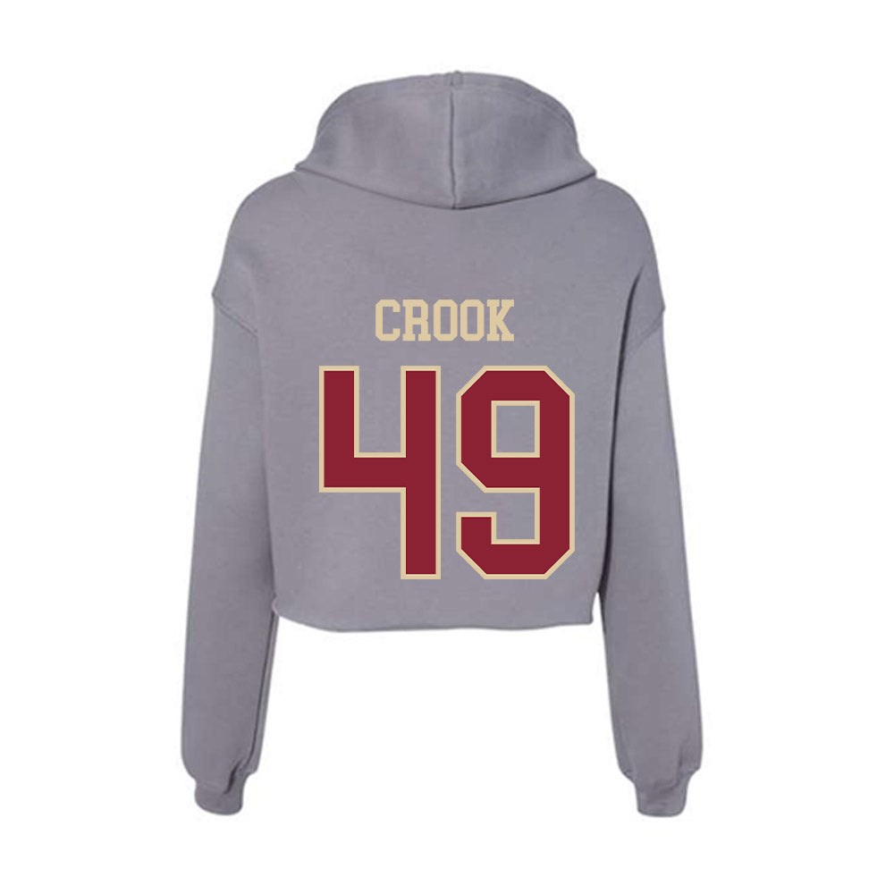 Boston College - NCAA Football : Cooper Crook - Women's Crop Fleece Hoodie-1