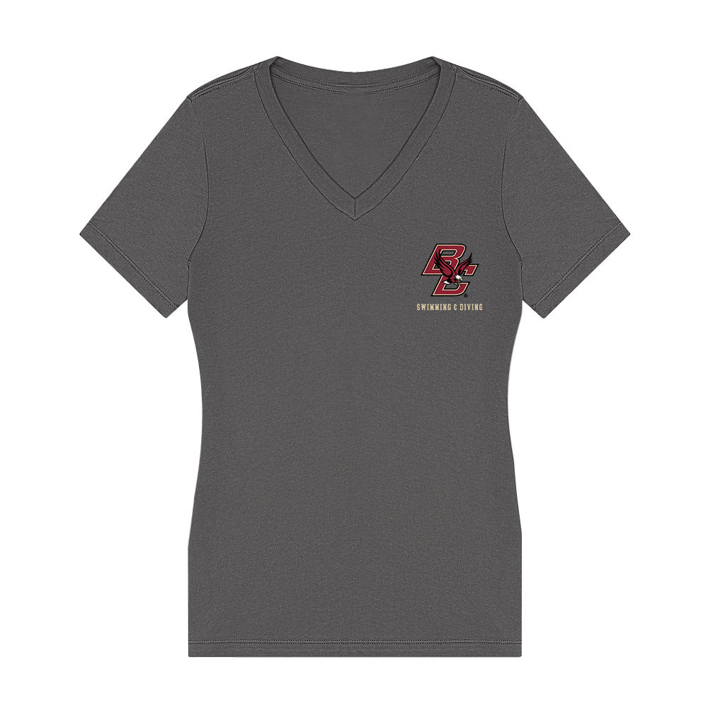 Boston College - NCAA Men's Swimming & Diving : Jonah Nathanson - Women's V-Neck T-Shirt-0