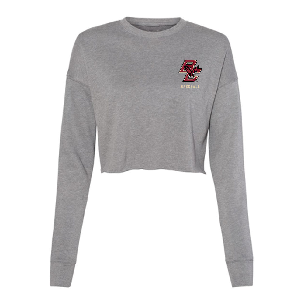 Boston College - NCAA Baseball : Mason Clark - Women's Cropped Crew Fleece-0