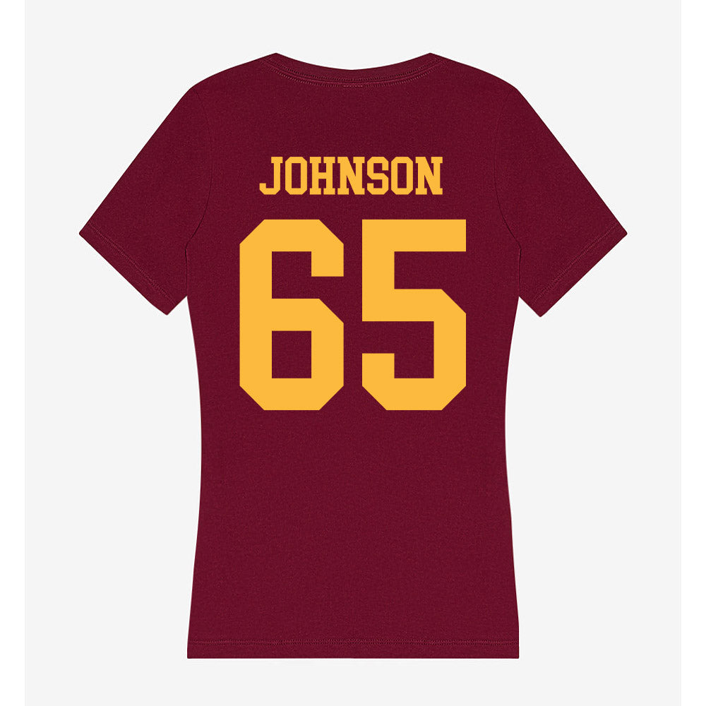 Minnesota - NCAA Football : Greg Johnson - Women's V-Neck T-Shirt-1