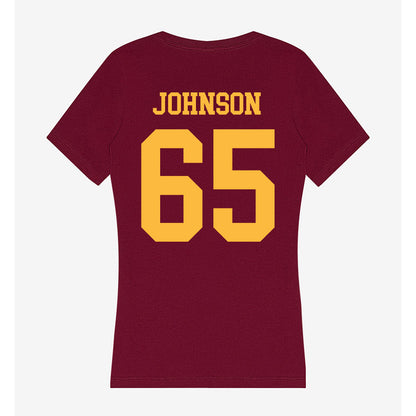 Minnesota - NCAA Football : Greg Johnson - Women's V-Neck T-Shirt-1