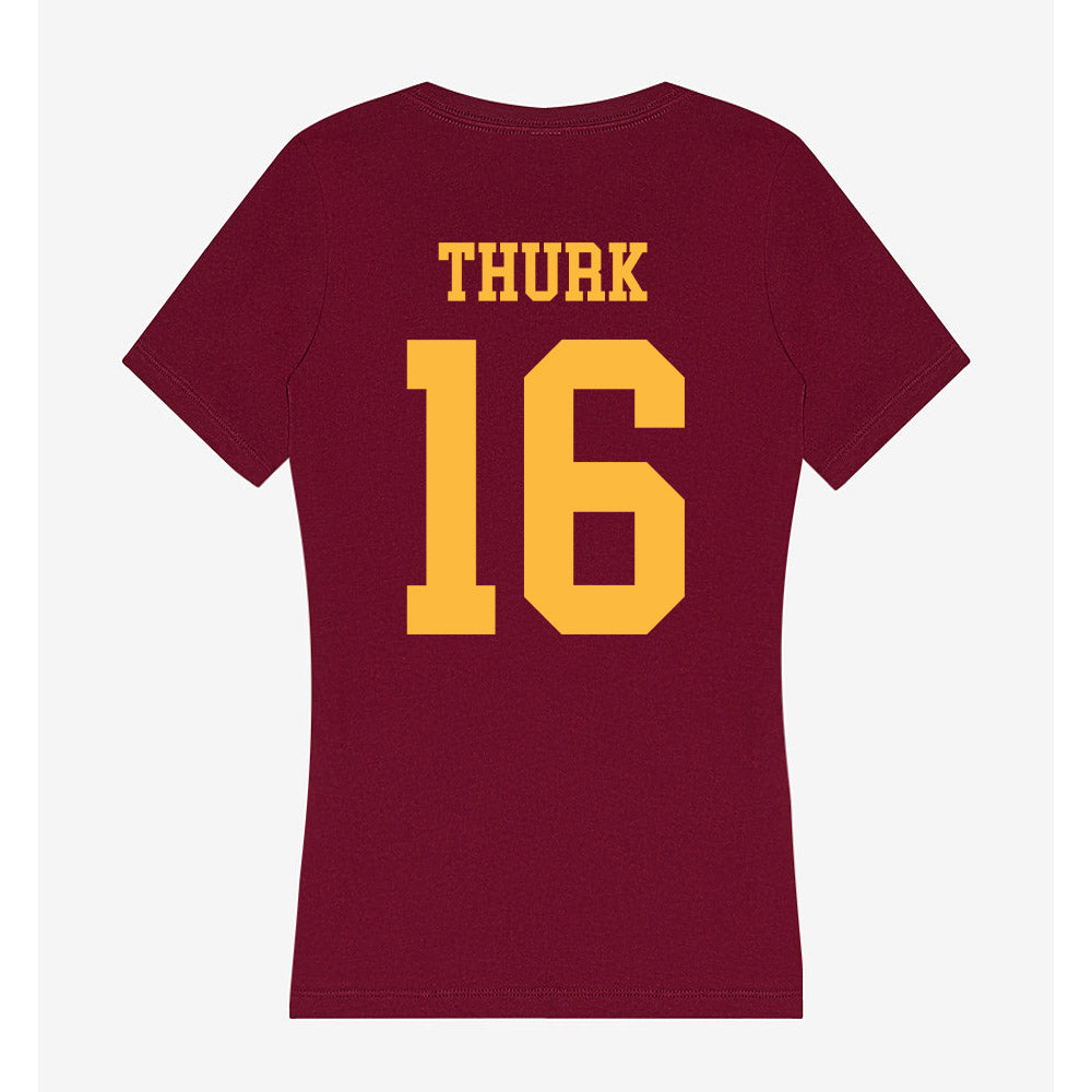 Minnesota - NCAA Women's Soccer : Ashley Thurk - Women's V-Neck T-Shirt-1