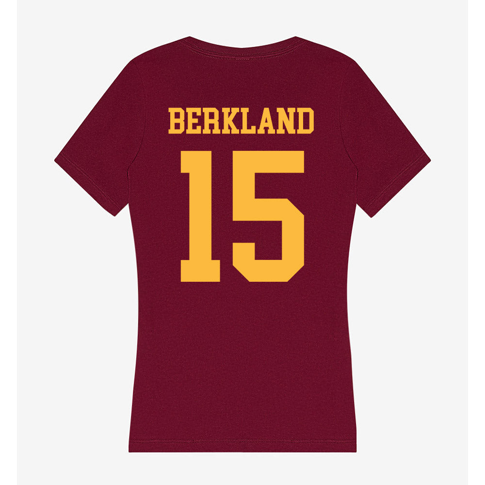 Minnesota - NCAA Baseball : Drew Berkland - Women's V-Neck T-Shirt-1