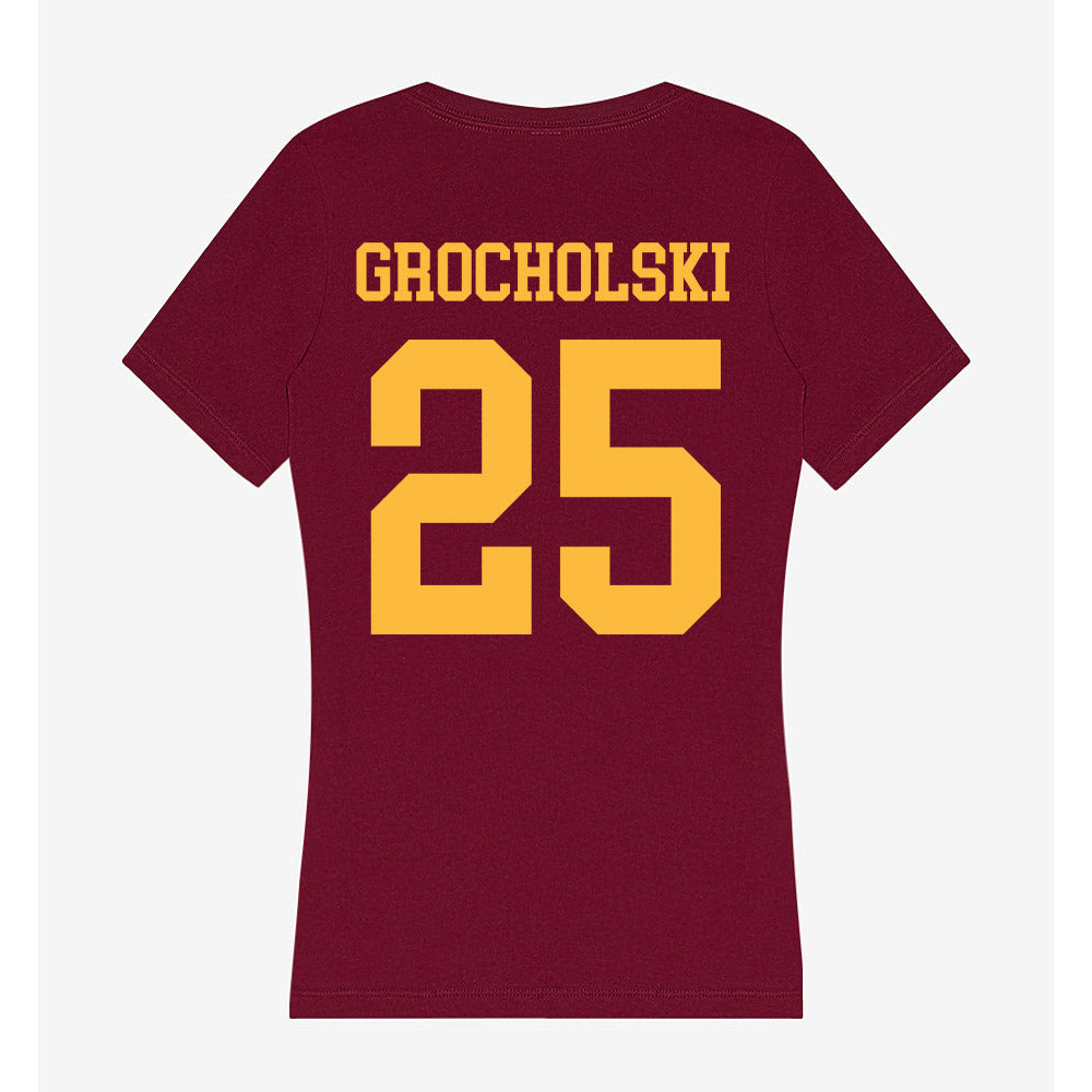 Minnesota - NCAA Women's Basketball : Grace Grocholski - Women's V-Neck T-Shirt-1
