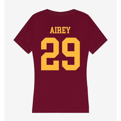 Minnesota - NCAA Men's Ice Hockey : Nathan Airey - Women's V-Neck T-Shirt-1