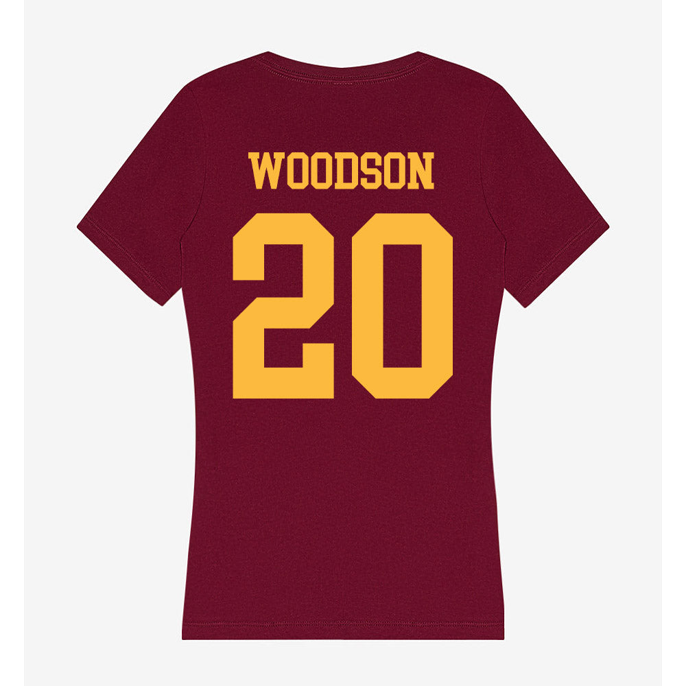 Minnesota - NCAA Women's Basketball : Taylor Woodson - Women's V-Neck T-Shirt-1