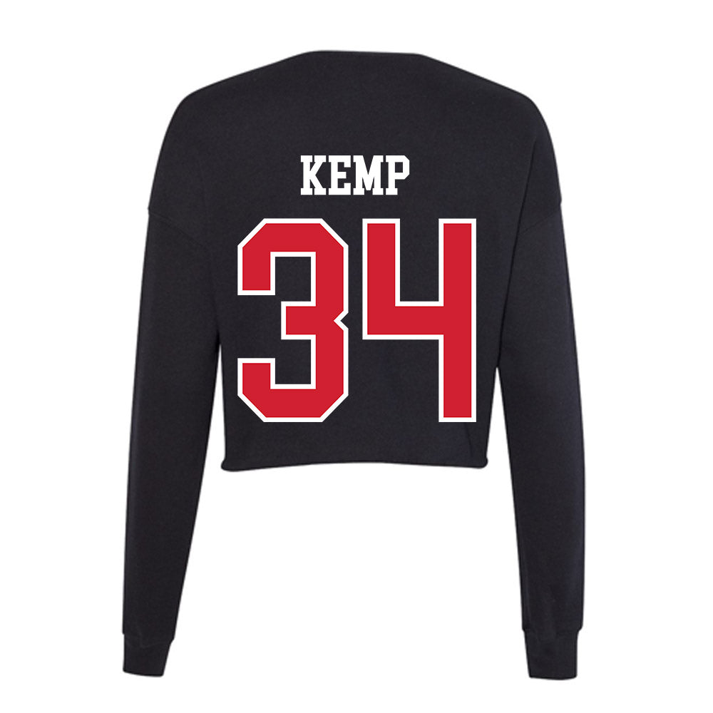 NC State - NCAA Football : Gerritt Kemp - Women's Cropped Crew Fleece-1