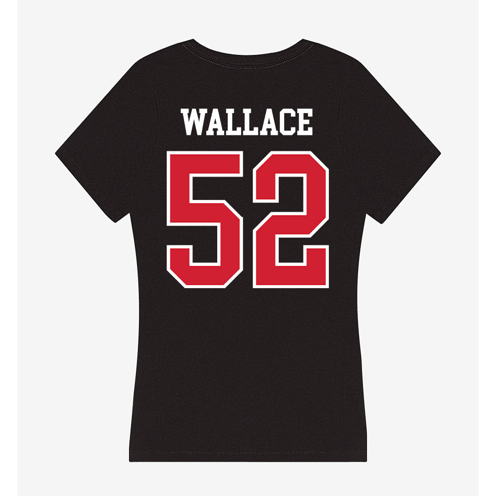 NC State - NCAA Football : Chazz Wallace - Women's V-Neck T-Shirt-1