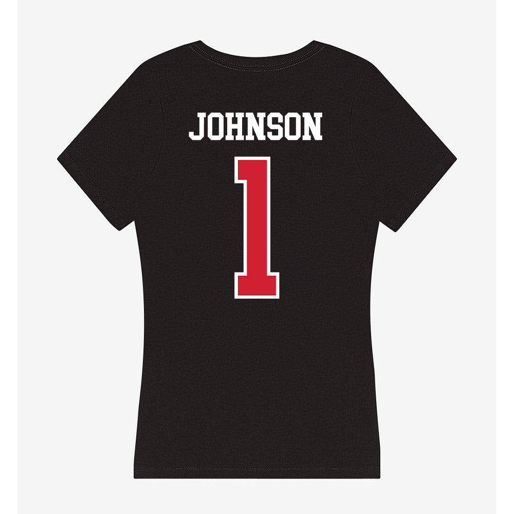 NC State - NCAA Baseball : Rett Johnson - Women's V-Neck T-Shirt-1
