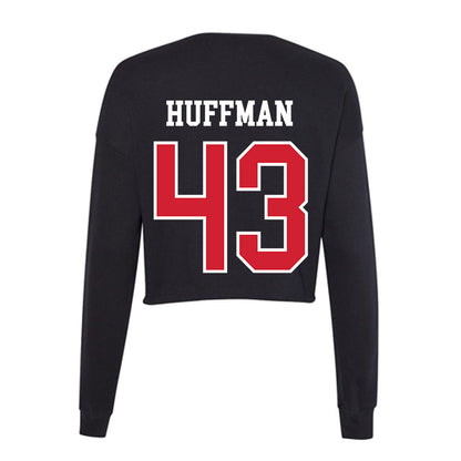 NC State - NCAA Football : Nathan Huffman - Women's Cropped Crew Fleece-1