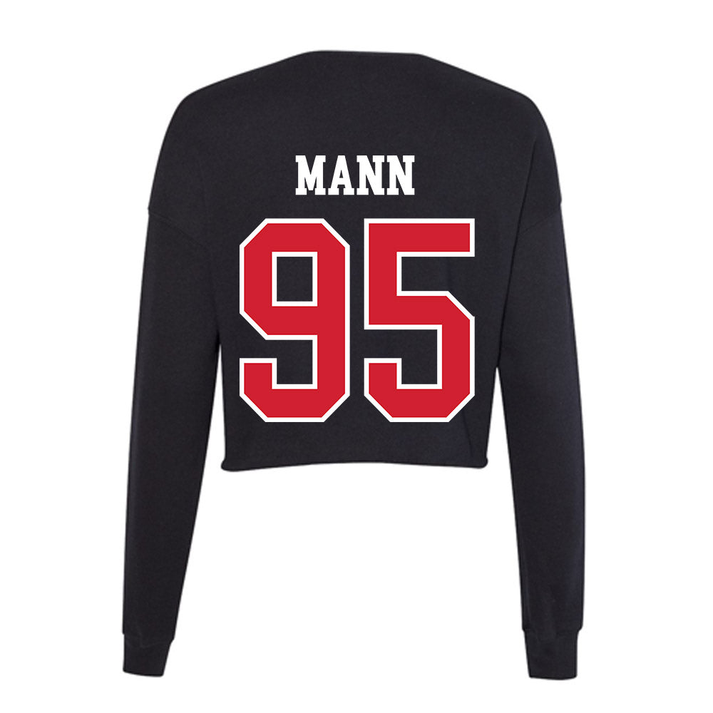 NC State - NCAA Football : Jacob Mann - Women's Cropped Crew Fleece-1