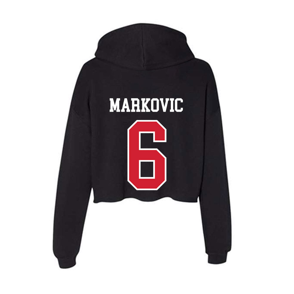 NC State - NCAA Men's Soccer : Nikola Markovic - Women's Crop Fleece Hoodie-1