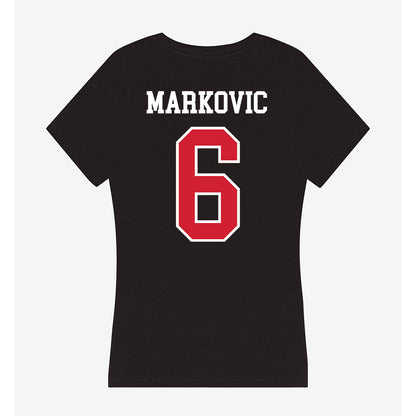 NC State - NCAA Men's Soccer : Nikola Markovic - Women's V-Neck T-Shirt-1