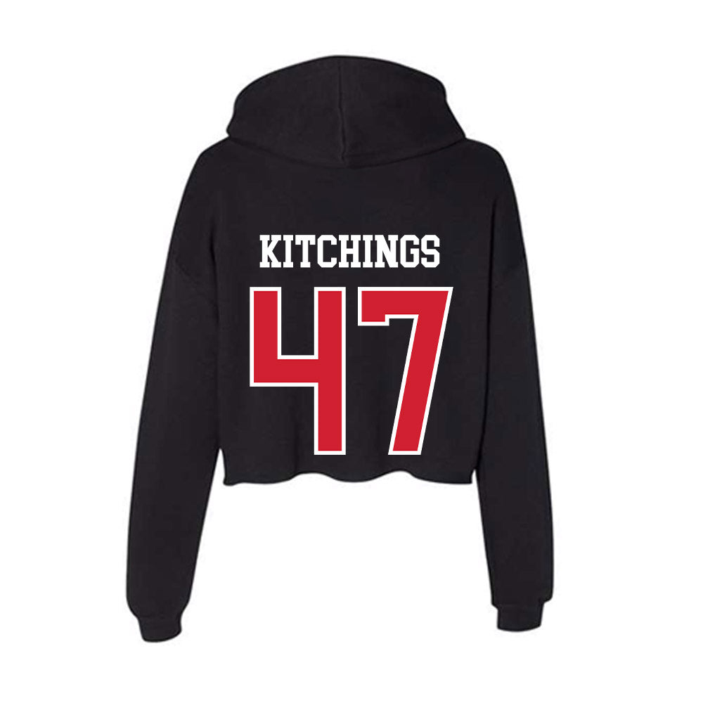 NC State - NCAA Baseball : Aiden Kitchings - Women's Crop Fleece Hoodie-1