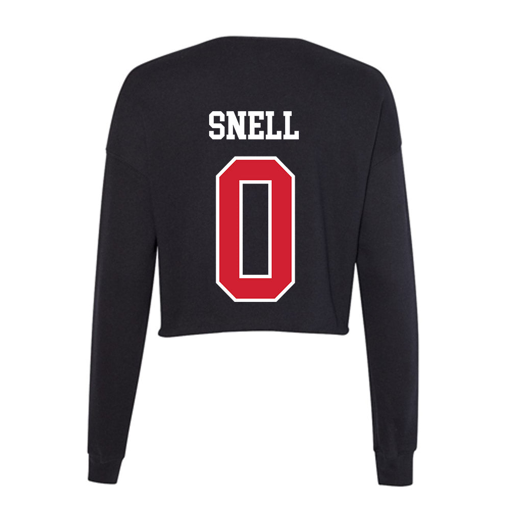 NC State - NCAA Men's Basketball : Jordan Snell - Women's Cropped Crew Fleece-1