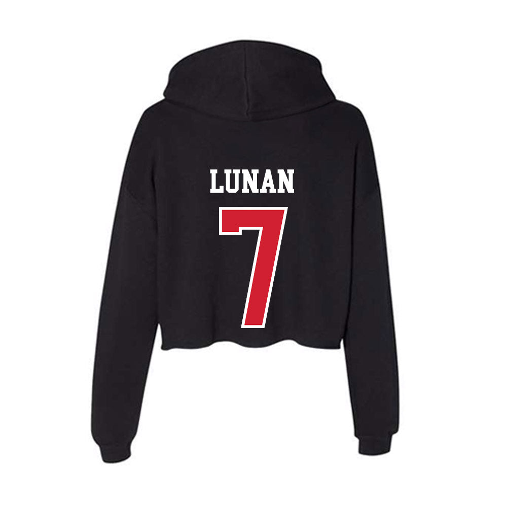NC State - NCAA Women's Basketball : Kyshe Lunan - Women's Crop Fleece Hoodie-1