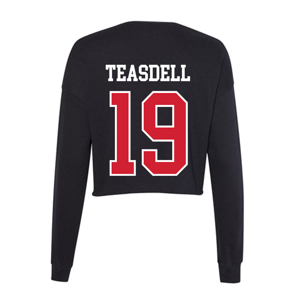 NC State - NCAA Football : Tristan Teasdell - Women's Cropped Crew Fleece-1