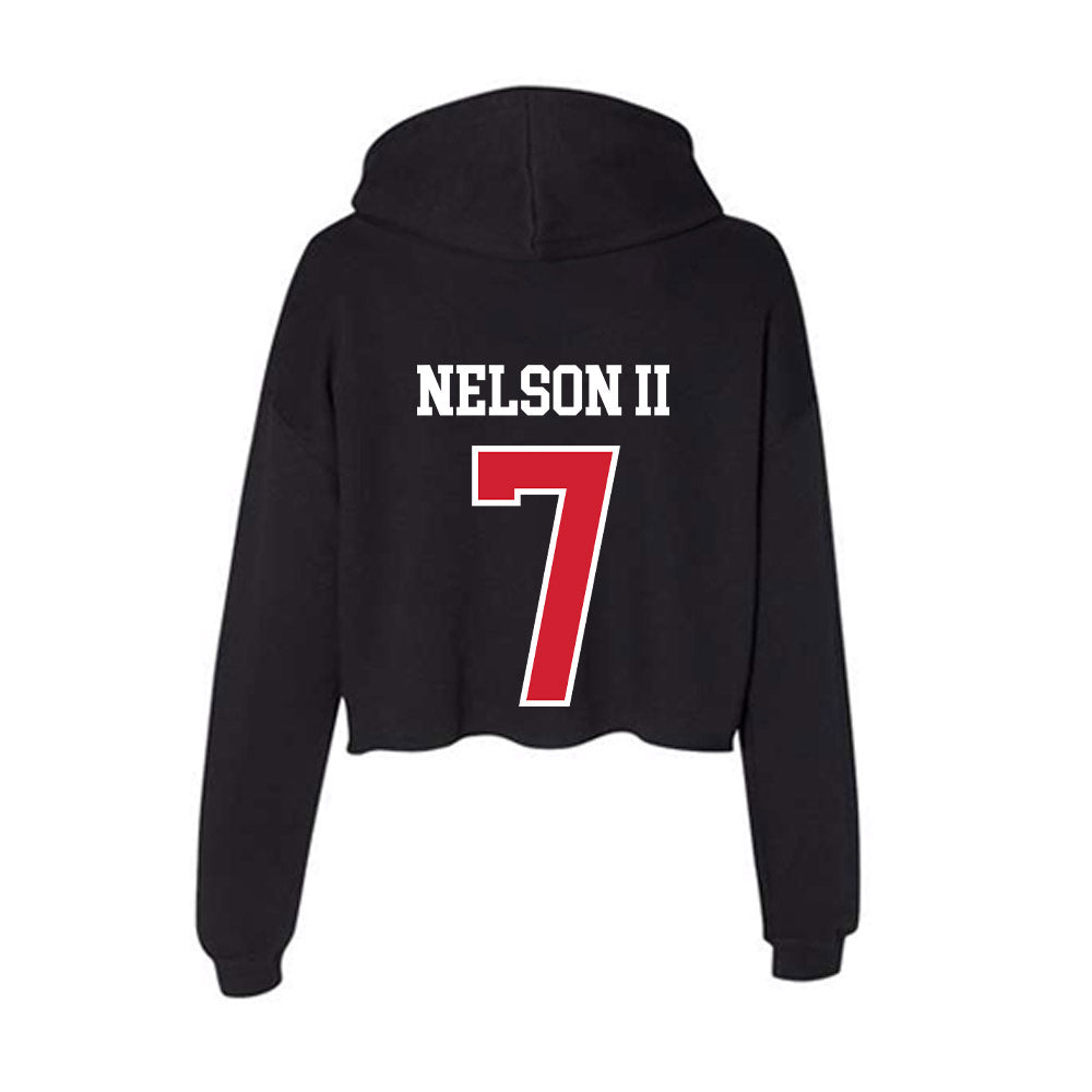 NC State - NCAA Football : Brian Nelson II - Women's Crop Fleece Hoodie-1