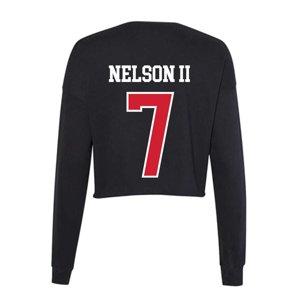 NC State - NCAA Football : Brian Nelson II - Women's Cropped Crew Fleece-1