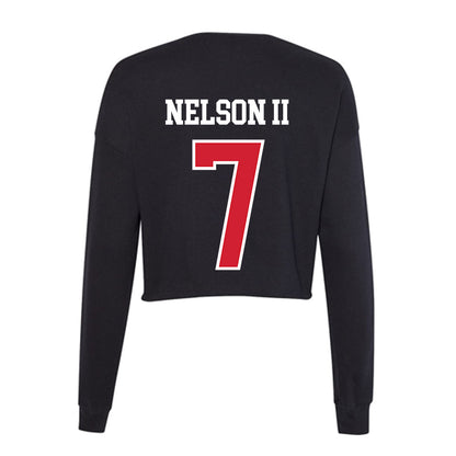 NC State - NCAA Football : Brian Nelson II - Women's Cropped Crew Fleece-1