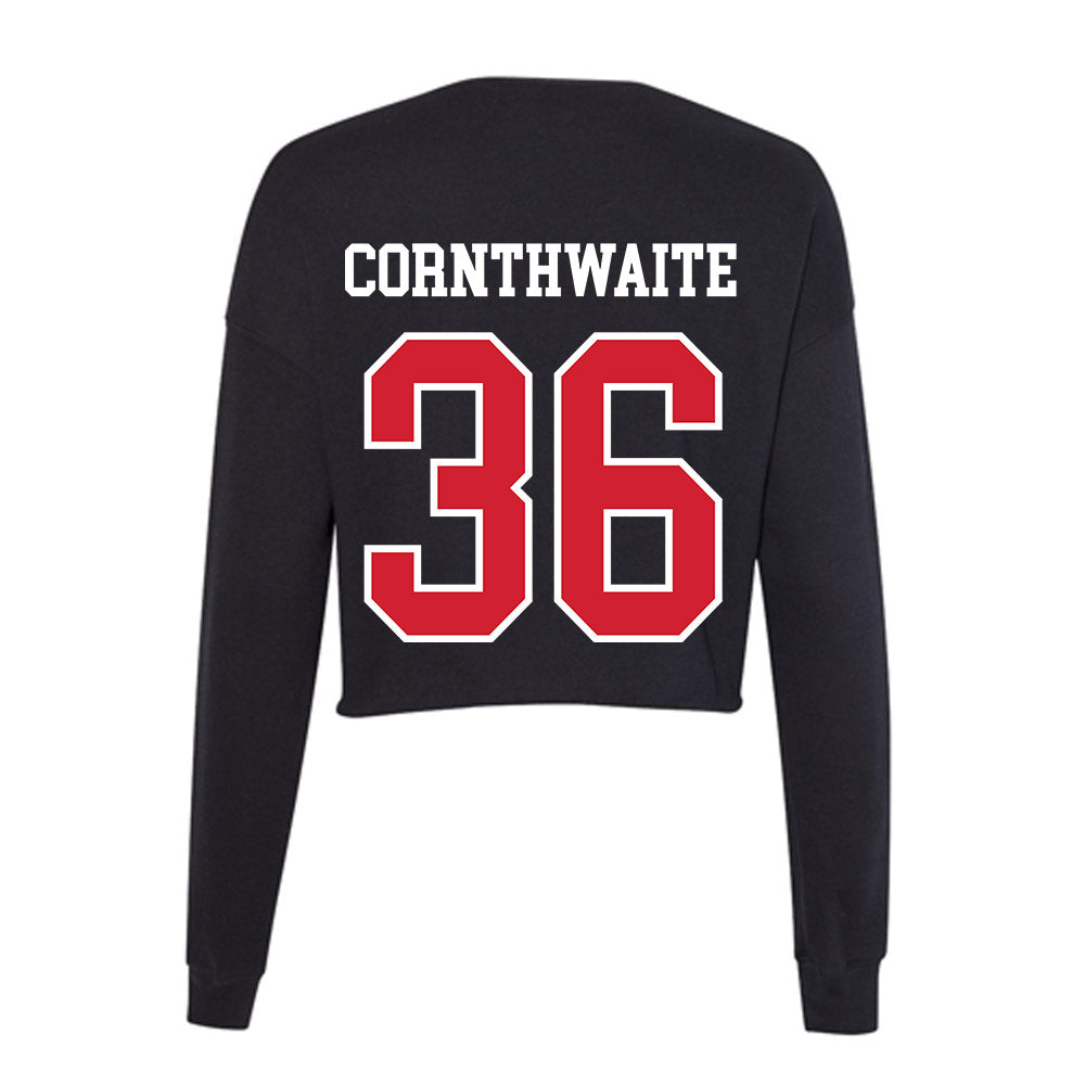 NC State - NCAA Football : Cameron Cornthwaite - Women's Cropped Crew Fleece-1