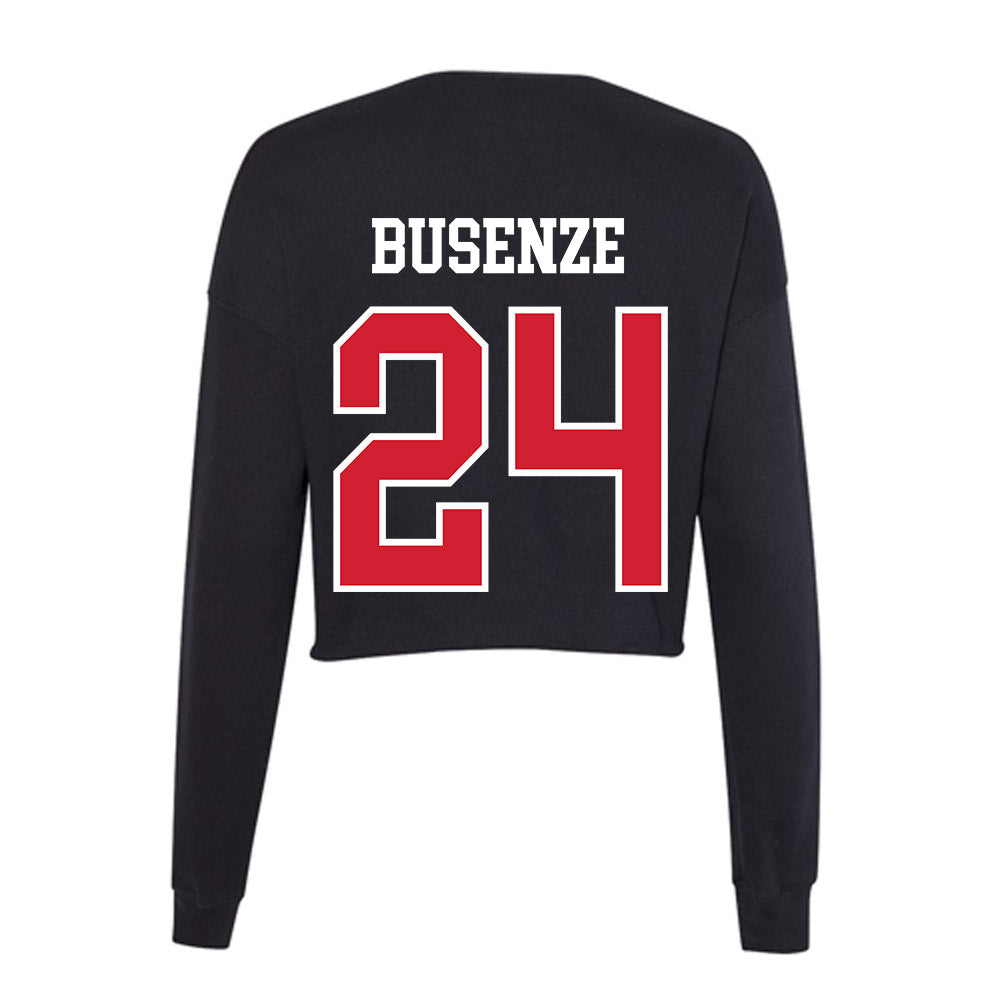 NC State - NCAA Men's Soccer : Isaac Busenze - Women's Cropped Crew Fleece-1
