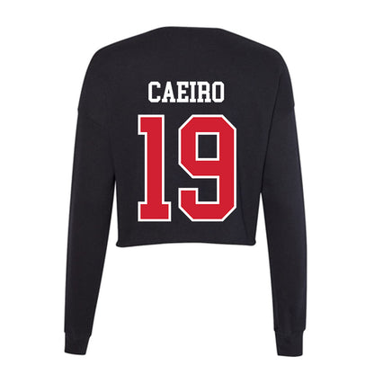 NC State - NCAA Men's Soccer : Pedro Caeiro - Women's Cropped Crew Fleece-1