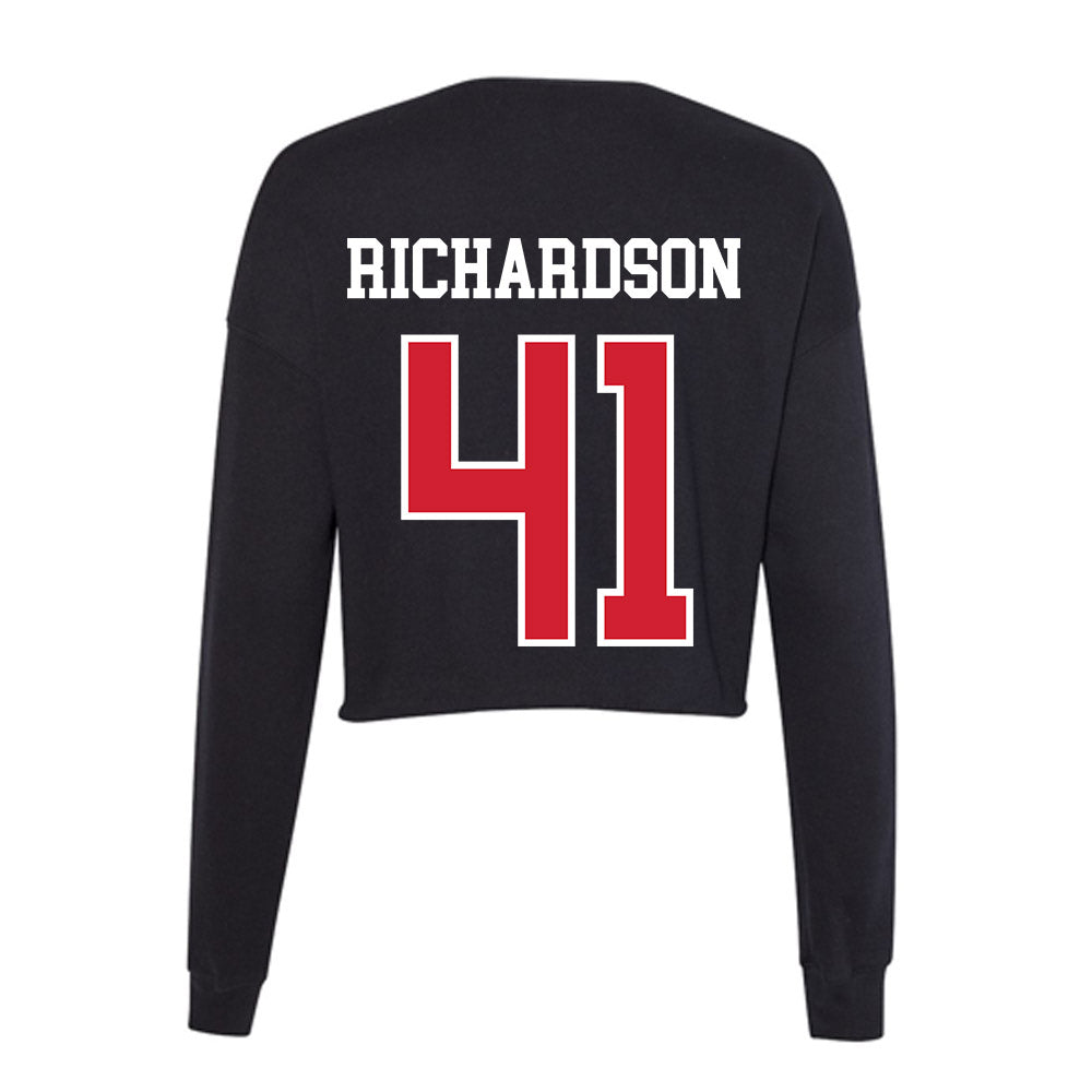NC State - NCAA Football : AJ Richardson - Women's Cropped Crew Fleece-1