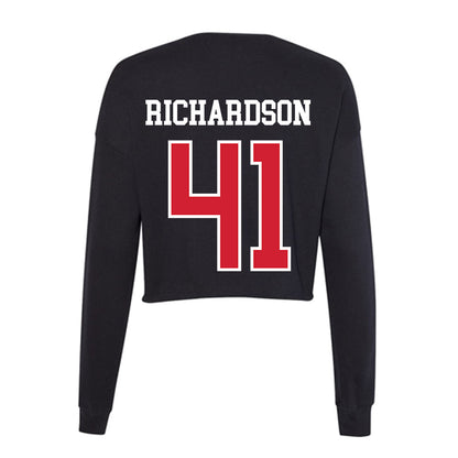 NC State - NCAA Football : AJ Richardson - Women's Cropped Crew Fleece-1