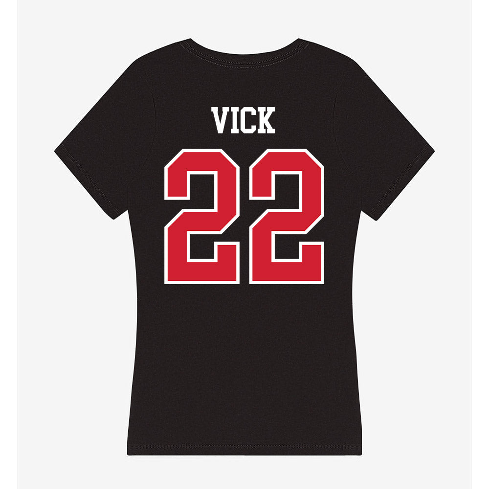 NC State - NCAA Football : Jackson Vick - Women's V-Neck T-Shirt-1