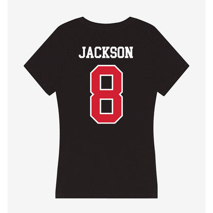 NC State - NCAA Football : Keenan Jackson - Women's V-Neck T-Shirt-1