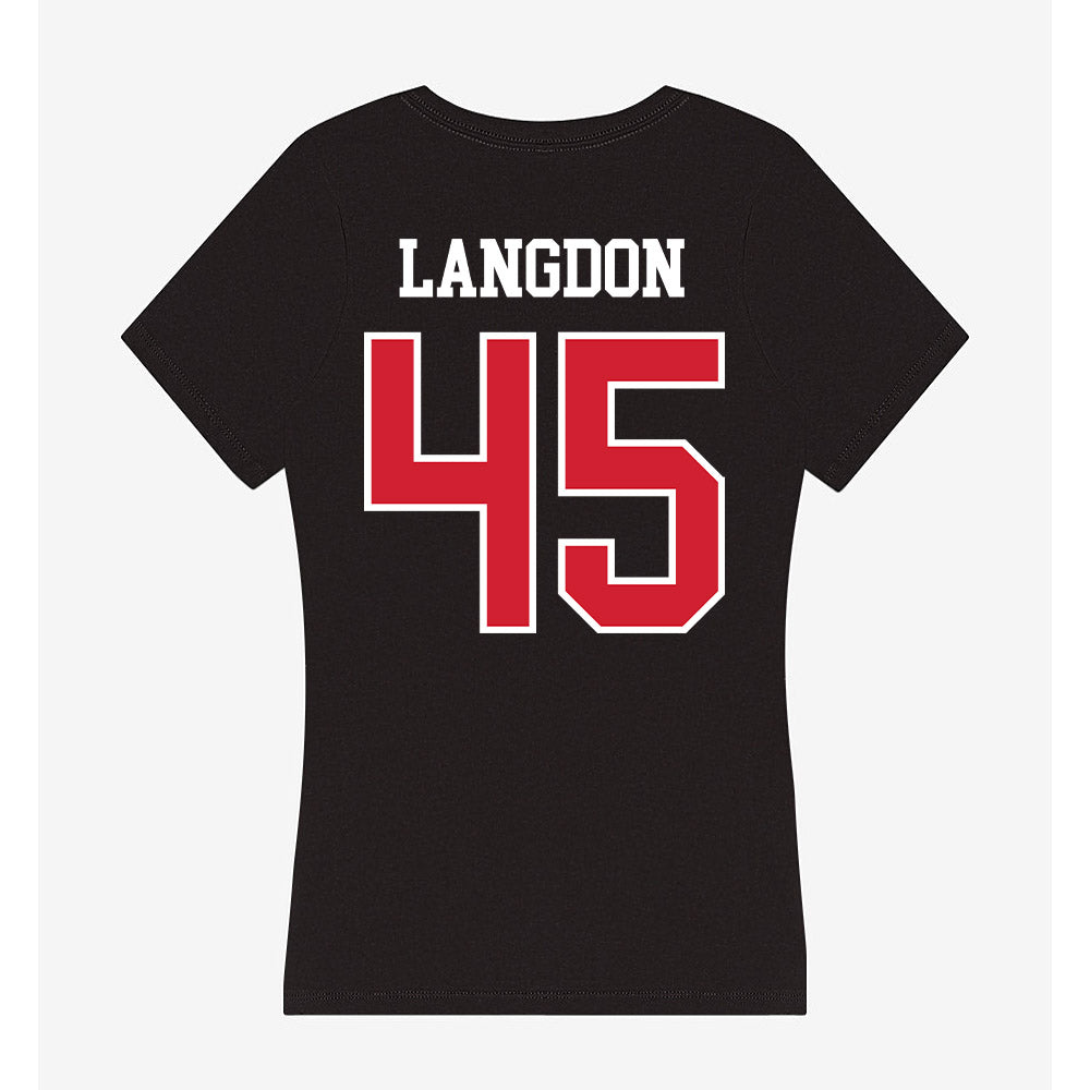 NC State - NCAA Men's Basketball : Colt Langdon - Women's V-Neck T-Shirt-1