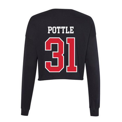 NC State - NCAA Men's Soccer : John Pottle - Women's Cropped Crew Fleece-1