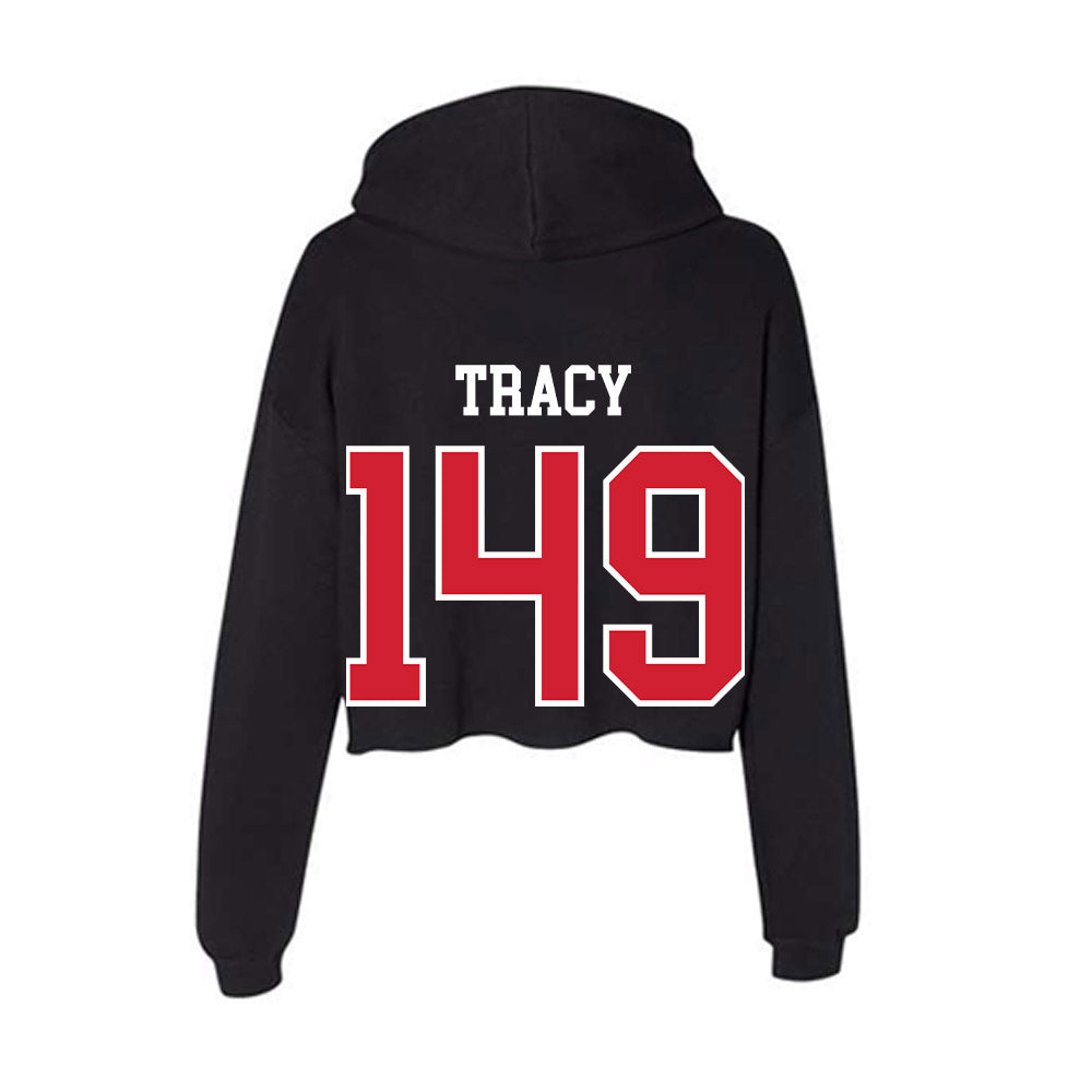 NC State - NCAA Wrestling : Tyler Tracy - Women's Crop Fleece Hoodie-1