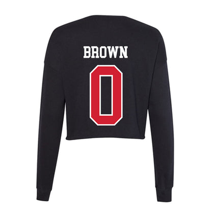 NC State - NCAA Football : Sean Brown - Women's Cropped Crew Fleece-1