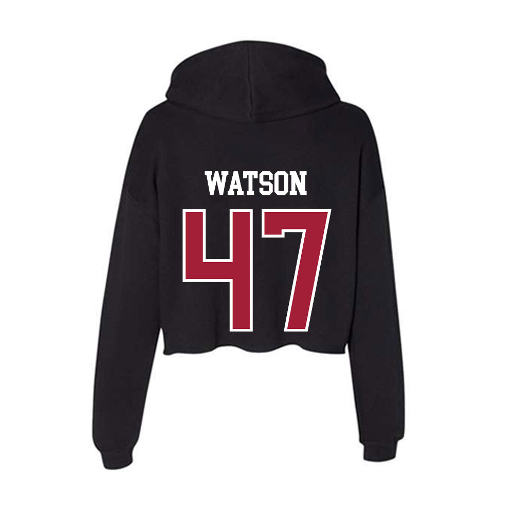 Arkansas - NCAA Football : Braylon Watson - Women's Crop Fleece Hoodie-1