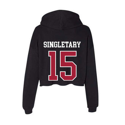 Arkansas - NCAA Football : Jaheim Singletary - Women's Crop Fleece Hoodie-1