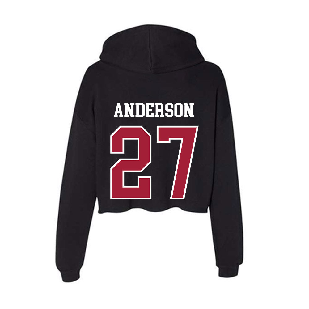 Arkansas - NCAA Women's Soccer : Dejionee Anderson - Women's Crop Fleece Hoodie-1