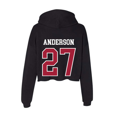 Arkansas - NCAA Women's Soccer : Dejionee Anderson - Women's Crop Fleece Hoodie-1