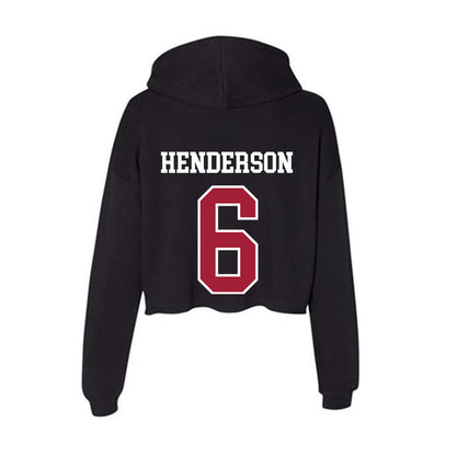 Arkansas - NCAA Football : Kavion Henderson - Women's Crop Fleece Hoodie-1