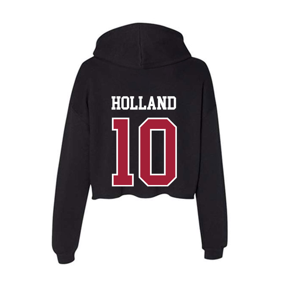 Arkansas - NCAA Baseball : Tyler Holland - Women's Crop Fleece Hoodie-1