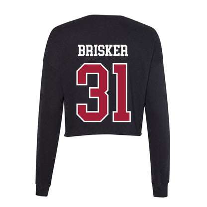Arkansas - NCAA Football : Blake Brisker - Women's Cropped Crew Fleece-1