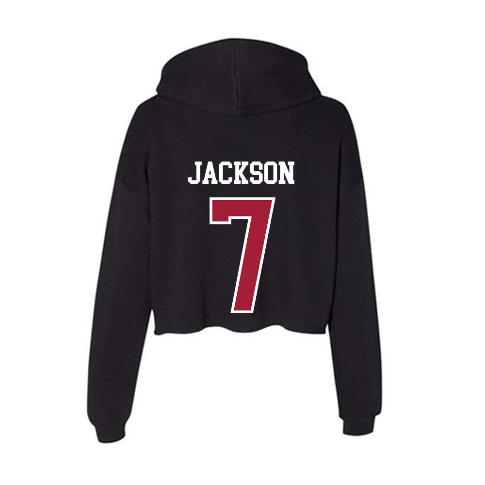 Arkansas - NCAA Football : Kenneth Jackson - Women's Crop Fleece Hoodie-1